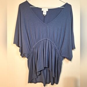 NWOT Apricot size 12 navy batwing V-veck empire waist babydoll viscose shirt